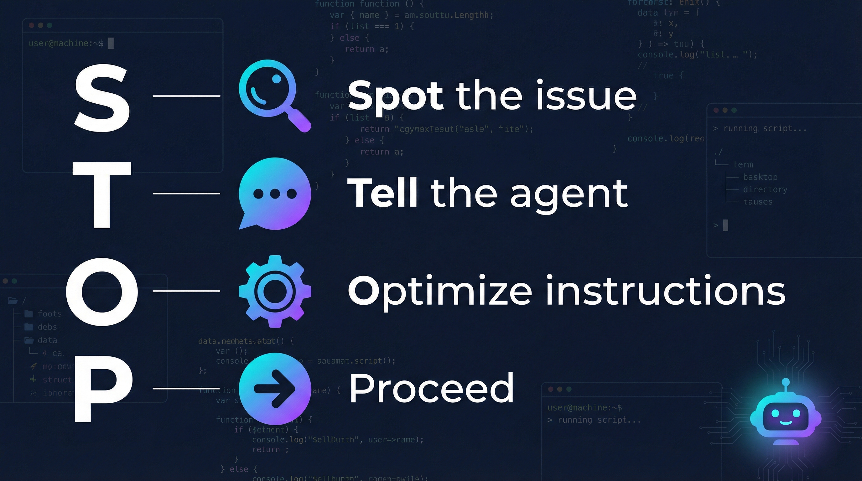 The STOP Framework: Spot the issue, Tell the agent, Optimize instructions, Proceed